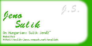jeno sulik business card